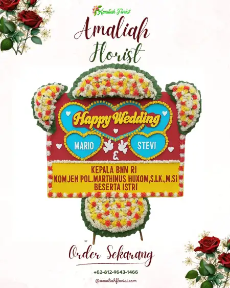 Papan Bunga Pernikahan Derekan